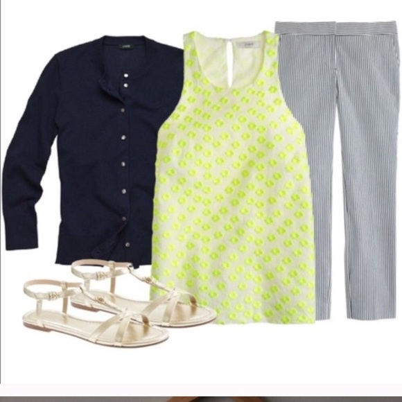 J. Crew Tops - J.CREW neon embroidered floral racer top,sz.00!!